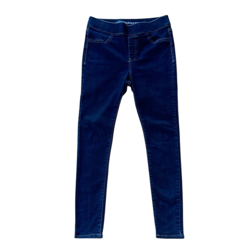 American Star Womens Blue Pull On Elastic Waist Stretch Skinny Jeans Size 6